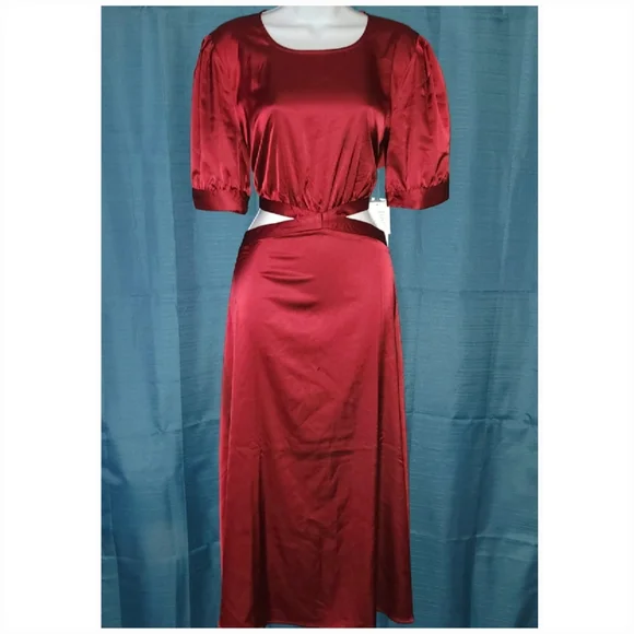 JustFab | Burgundy Silky Dress NWT - Picture 2 of 6